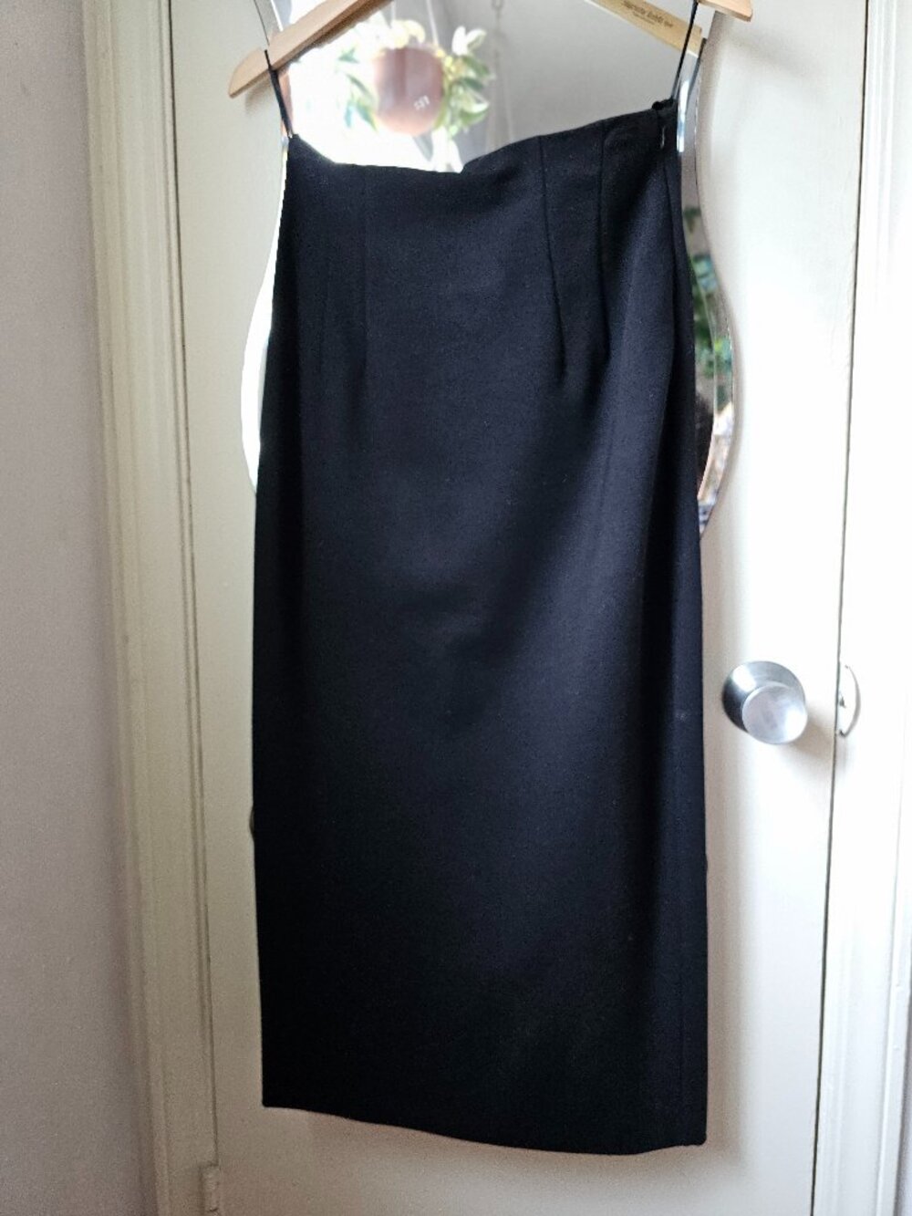 Jil Sander Bodycon High Waist Midi Pencil Skirt Slit Wool + Stretch Sz 40 NWOT